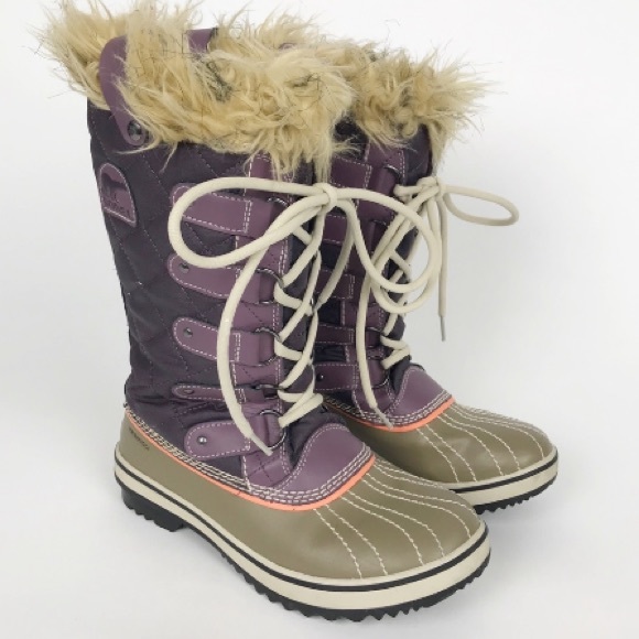 Sorel Shoes - Sorel Joan of Arctic Tofino Fur Tall Purple Boots